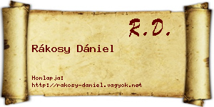 Rákosy Dániel névjegykártya